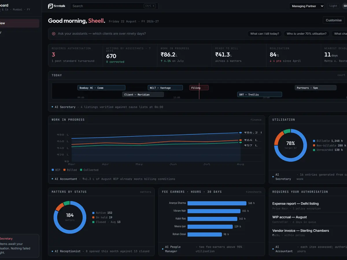 FirmTalk AI prototype screens