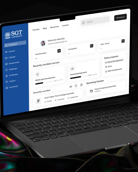 SGT University website, CRM and intranet